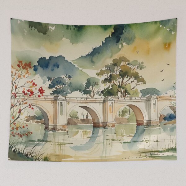 Item preview, staverton bridge（watercolour + AI） designed and sold by artsmeow.