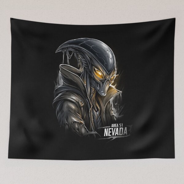 Item preview, Area 51 Alien – Nevada Extraterrestrial Creature | Dark Sci-Fi Biomech Design designed and sold by GrungeGarage.