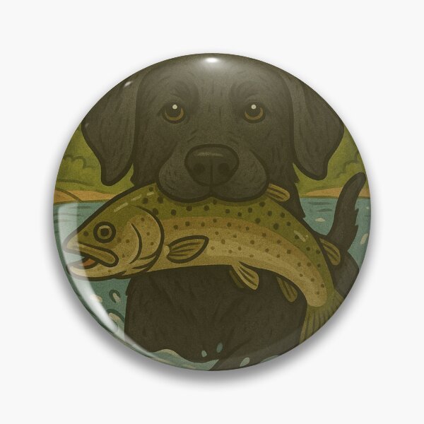 Item preview, Lab catching fish designed and sold by Outdoor Adventure.