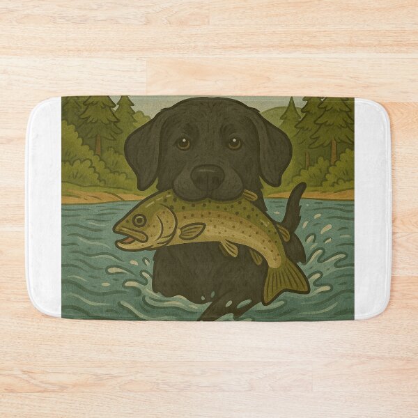 Item preview, Lab catching fish designed and sold by Outdoor Adventure.