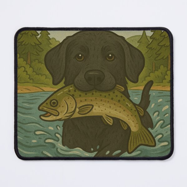 Item preview, Lab catching fish designed and sold by Outdoor Adventure.