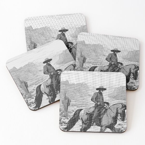 Item preview, DESERT LONE RIDER - BLACK INK COWBOY designed and sold by EmesteDesigns.