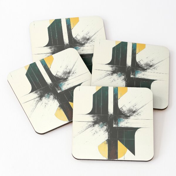 Item preview, Yellow and green shapes in motion No.9 designed and sold by MADandSANE-MArt.