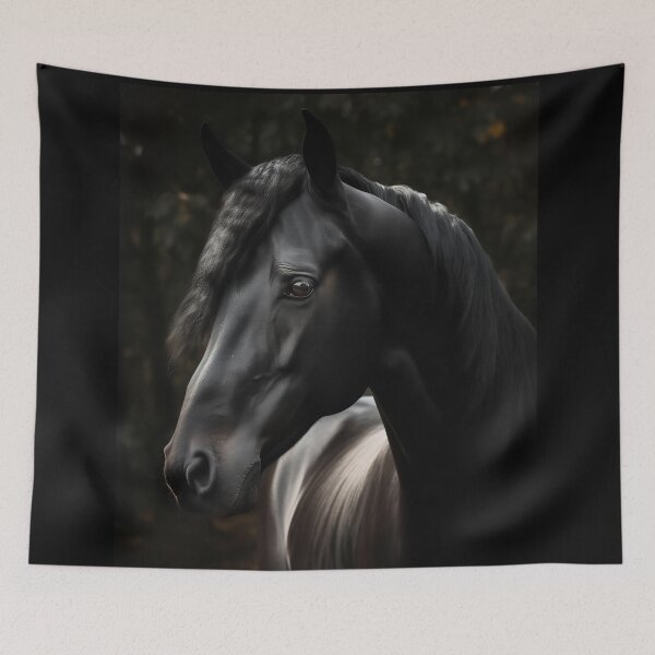 Item preview, Black Stallion Horse Portrait designed and sold by CritterWisdom.