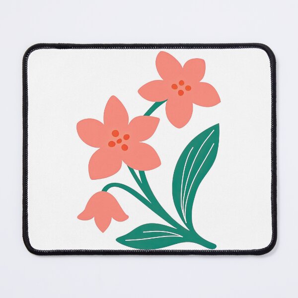 Artikelvorschau, Bezaubernde rosa Blüten mit grünen Blättern entworfen und verkauft von ArtfulWeave.