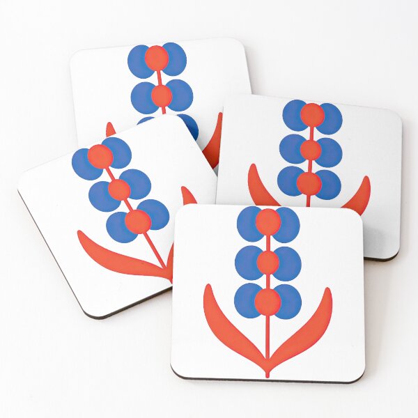 Item preview, Modern Blue and Red Geometric Flower Design designed and sold by ArtfulWeave.