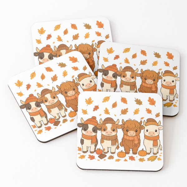 Item preview, Autumn Cute Cows designed and sold by Dillaaw Art Prints.