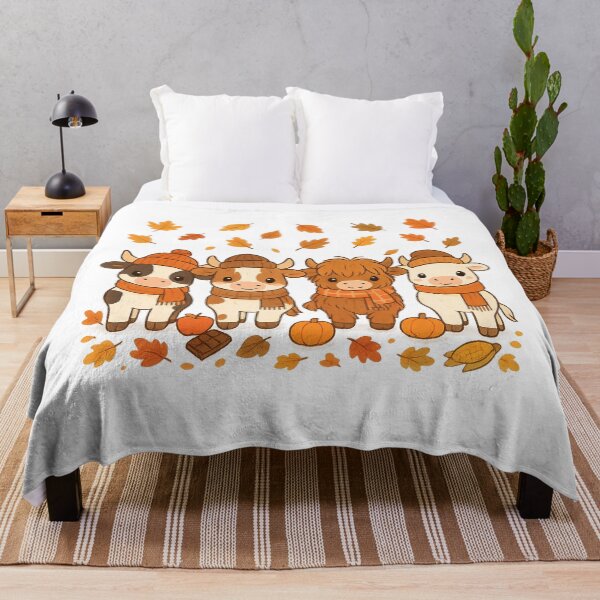 Item preview, Autumn Cute Cows designed and sold by Dillaaw Art Prints.
