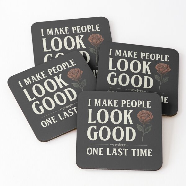 Item preview, I Make People Look Good – Funny Mortician Quote with Rose Illustration designed and sold by -TRAZZA-.