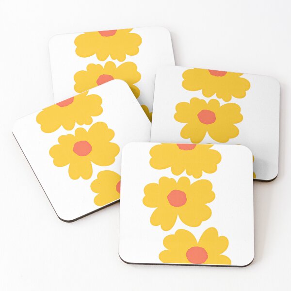 Item preview, Bright Yellow Triple Flower Minimalist Design designed and sold by ArtfulWeave.