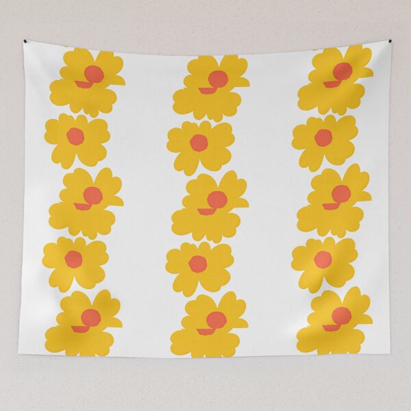 Item preview, Bright Yellow Triple Flower Minimalist Design designed and sold by ArtfulWeave.