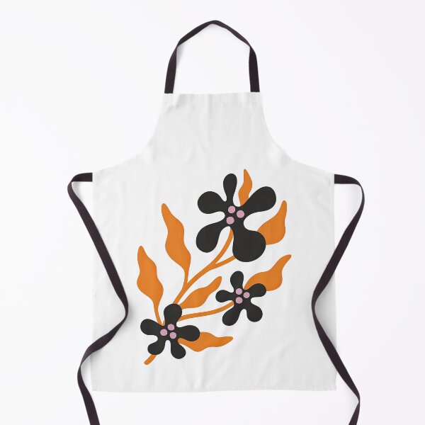 Item preview, Black and Orange Floral Design with Pink Centers designed and sold by ArtfulWeave.