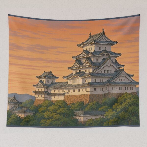 Item preview, Sunset over The Himeji Castle designed and sold by Takeda-art.