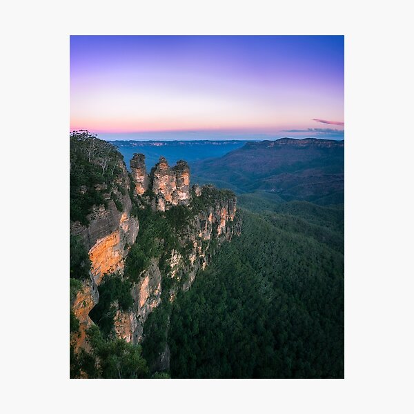 Item preview, Cold morning but warm sunrise colors in the sky at Three Sisters in Blue Mountains. designed and sold by Danielasphotos.