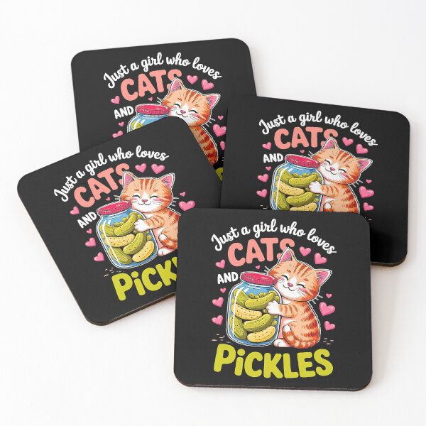 Item preview, Just A Girl Who Loves Cats And Pickles Funny Cats Pickles designed and sold by URGlden.