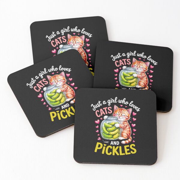 Item preview, Just A Girl Who Loves Cats And Pickles Funny Cats Pickles designed and sold by URGlden.
