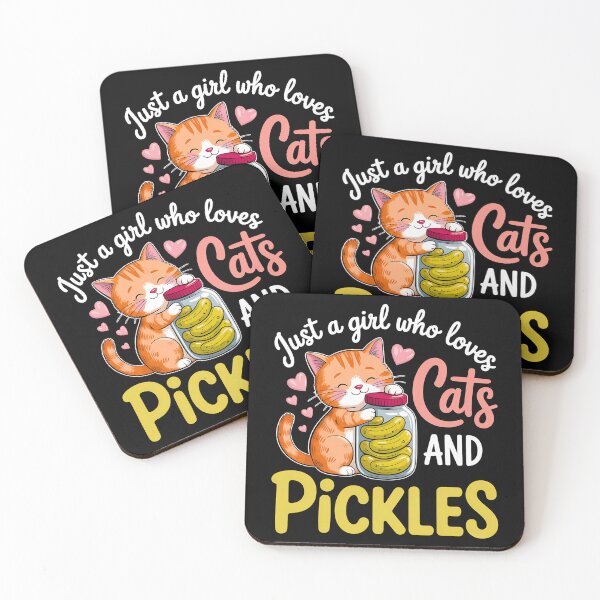 Item preview, Just A Girl Who Loves Cats And Pickles Funny Cats Pickles designed and sold by URGlden.