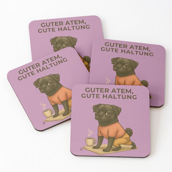 Item preview, “Good breath, good posture – Pug meets mindfulness” designed and sold by MitMopsundHerz Rosinchens_Welt.