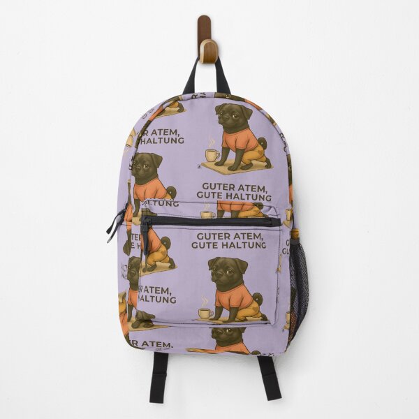Item preview, “Good breath, good posture – Pug meets mindfulness” designed and sold by MitMopsundHerz Rosinchens_Welt.