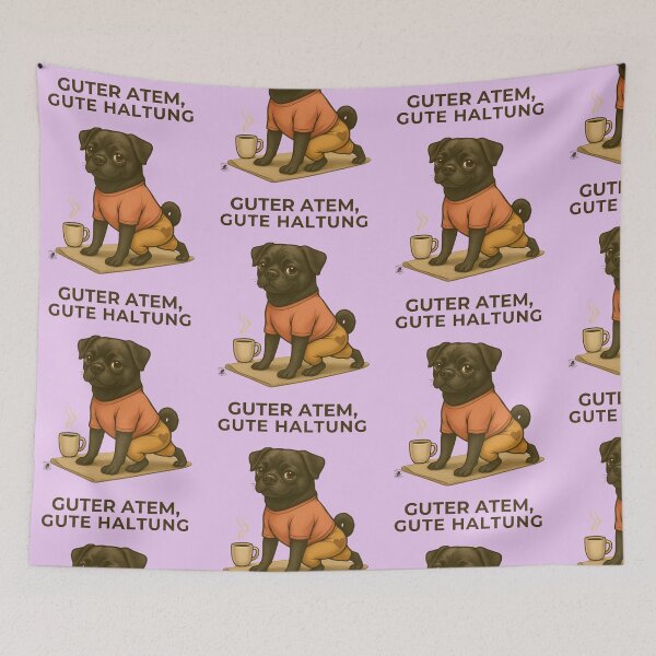 Item preview, “Good breath, good posture – Pug meets mindfulness” designed and sold by MitMopsundHerz Rosinchens_Welt.