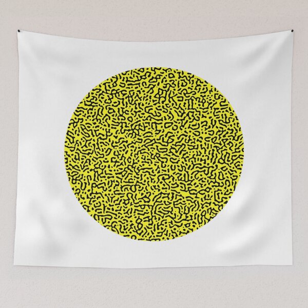 Item preview, Abstract Turing Pattern Puffer Fish Yellow Black Mix designed and sold by FunnyFeelingStudio.