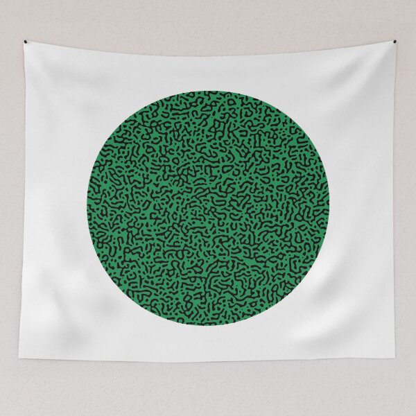 Item preview, Abstract Turing Pattern Puffer Fish Green Black Mix designed and sold by FunnyFeelingStudio.