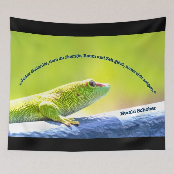 Item preview, Feelings and thoughts shape reality – Gecko & Consciousness Quote designed and sold by Katja LebenFreude.