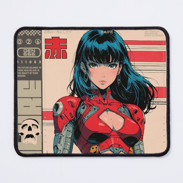 Item preview, cyberpunk anime girl designed and sold by BOZGO.