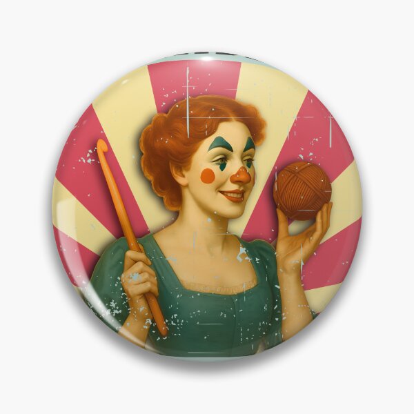 Artikelvorschau, Vintage Zirkus viktorianische Frau Clown Häkelnadel Garn entworfen und verkauft von BigMRanch.