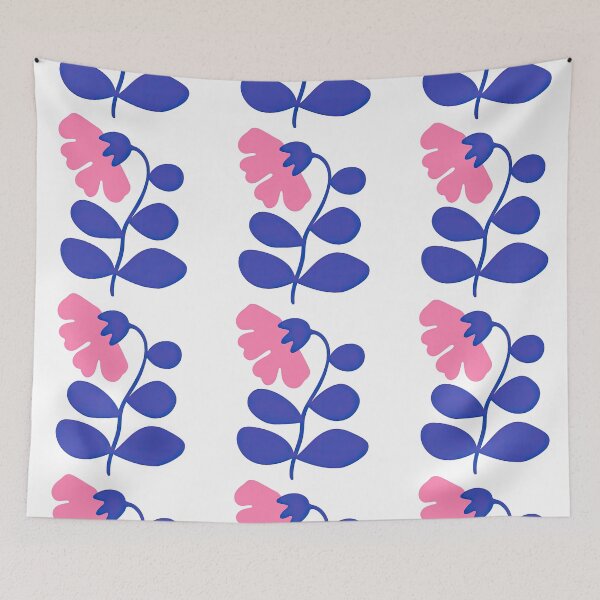 Item preview, Playful Pink and Blue Abstract Flower Illustration designed and sold by ArtfulWeave.