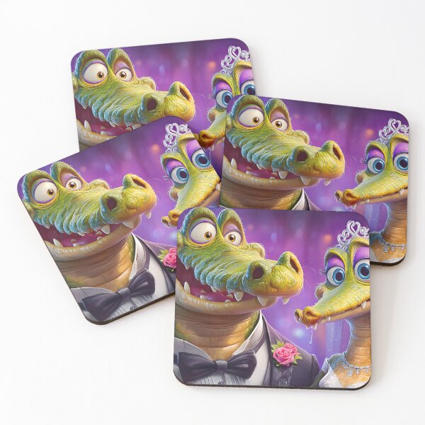 Item preview, A Happy Crocodile Wedding Portrait in Fantasy Style designed and sold by Artessie.