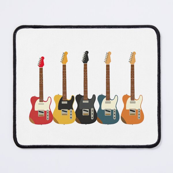 Item preview, Colorful Electric Guitars Row Illustration designed and sold by ArtfulWeave.