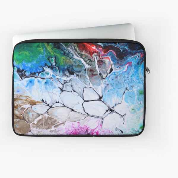 white blue green and red abstract illustration Laptop Sleeve