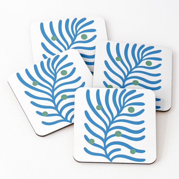 Item preview, Blue Leaf Branch with Green Berries designed and sold by ArtfulWeave.