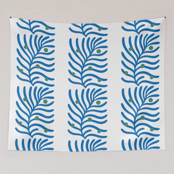 Item preview, Blue Leaf Branch with Green Berries designed and sold by ArtfulWeave.