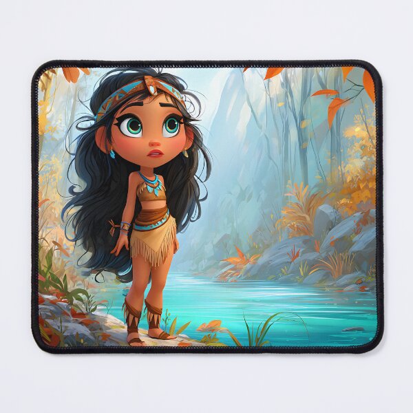 Item preview, Young Native Girl Stands by Tranquil River Scene designed and sold by Artessie.