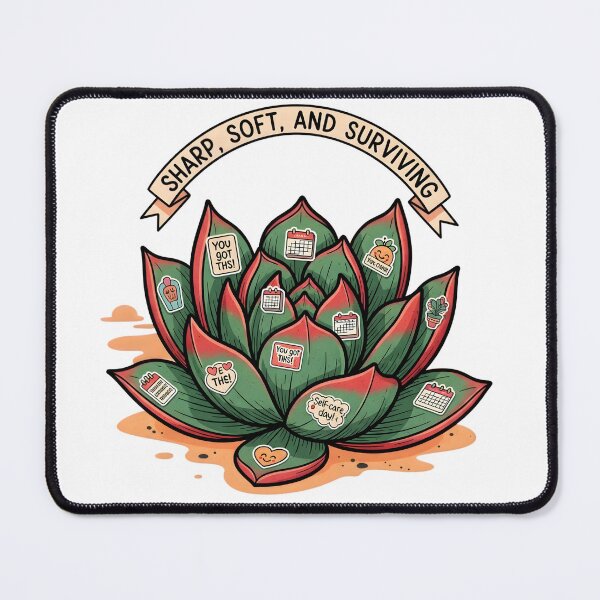 Item preview, Sharp, Soft, and Surviving – Empowering Succulent Self-Care Digital Art designed and sold by AnnDesignStudio.