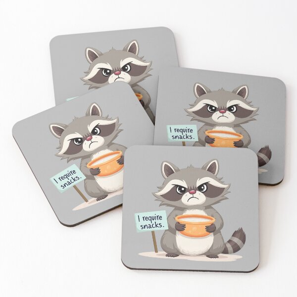 Item preview, I Require Snacks Raccoon designed and sold by ChearshiPrints.