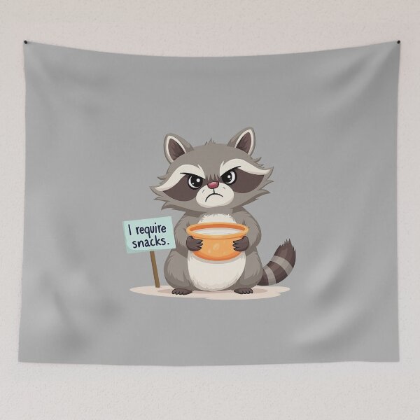 Item preview, I Require Snacks Raccoon designed and sold by ChearshiPrints.