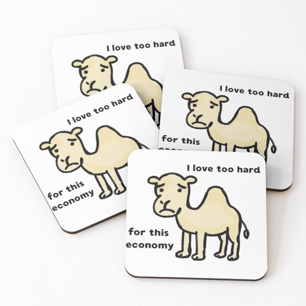 Item preview, “I Love Too Hard for This Economy” Funny Camel Doodle – Gen Z Meme Aesthetic designed and sold by MartynaMakes.