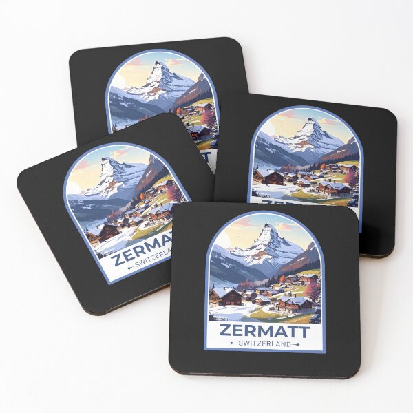 Item preview, A Vintage Travel Illustration of Zermatt - Switzerland Sticker designed and sold by TulipaGraphics.