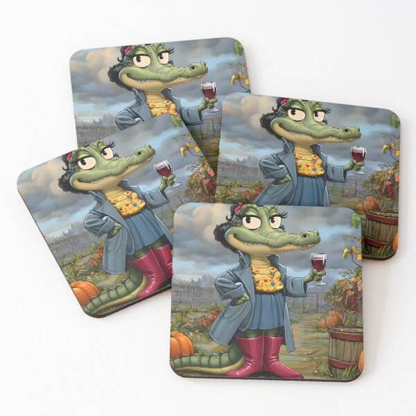 Item preview, Charming Alligator with a Glass of Wine in Nature designed and sold by Artessie.
