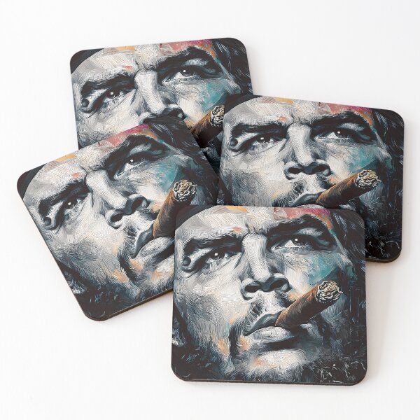 Item preview, Fiery Gaze of Revolution - Striking Che Portrait with Cigar and Dramatic Color Play designed and sold by OlfactoART Studio.
