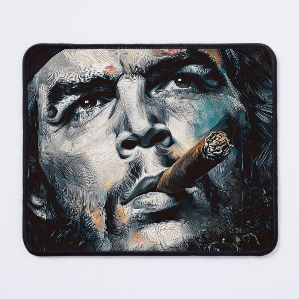 Item preview, Fiery Gaze of Revolution - Striking Che Portrait with Cigar and Dramatic Color Play designed and sold by OlfactoART Studio.
