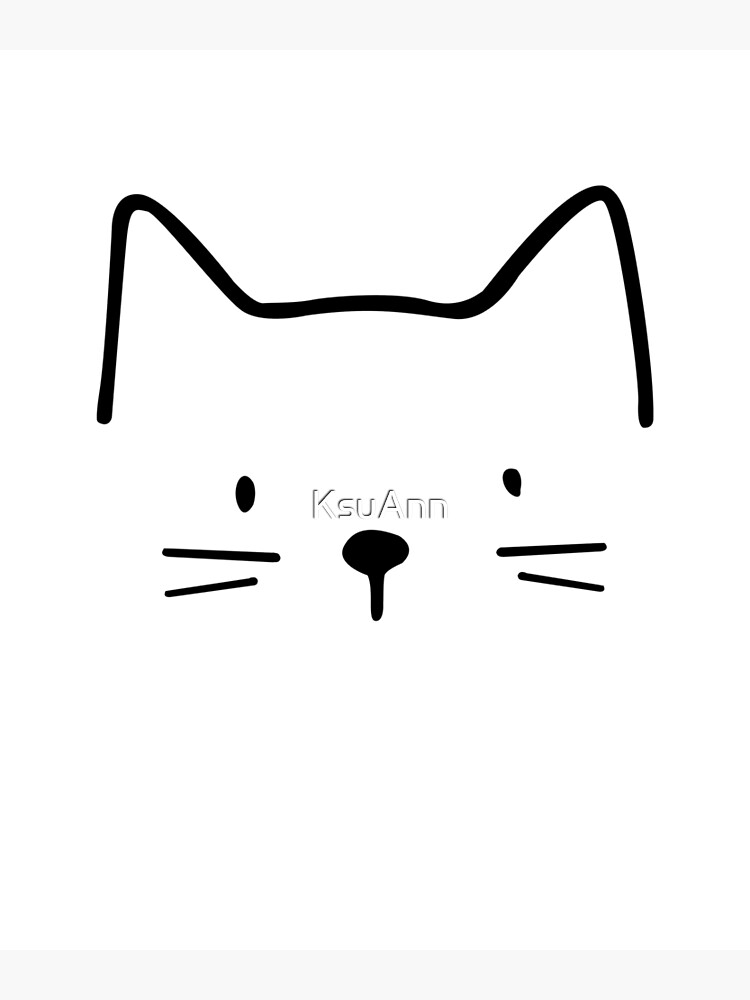 Carte De Vœux Dessin De Chat Minimaliste Par Ksuann Redbubble