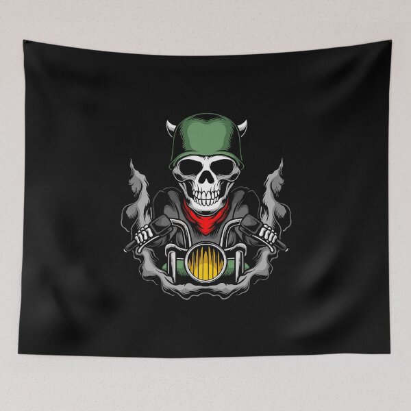 Item preview, Skull of the road on a motorcycle designed and sold by Joncasmiart.