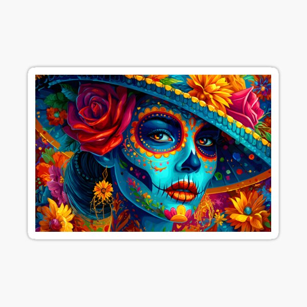 Item preview, Vivid Celebration of Life with Floral Cacao Makeup Art designed and sold by Artessie.