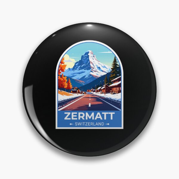 Item preview, A Vintage Travel Illustration of Zermatt - Switzerland Sticker designed and sold by TulipaGraphics.