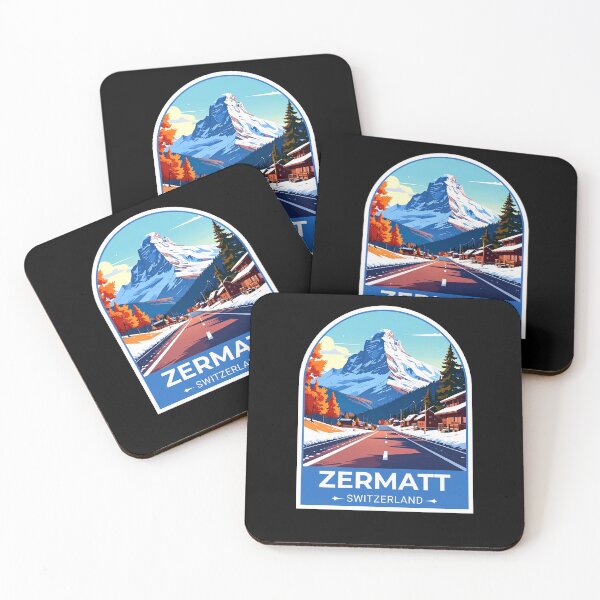 Item preview, A Vintage Travel Illustration of Zermatt - Switzerland Sticker designed and sold by TulipaGraphics.