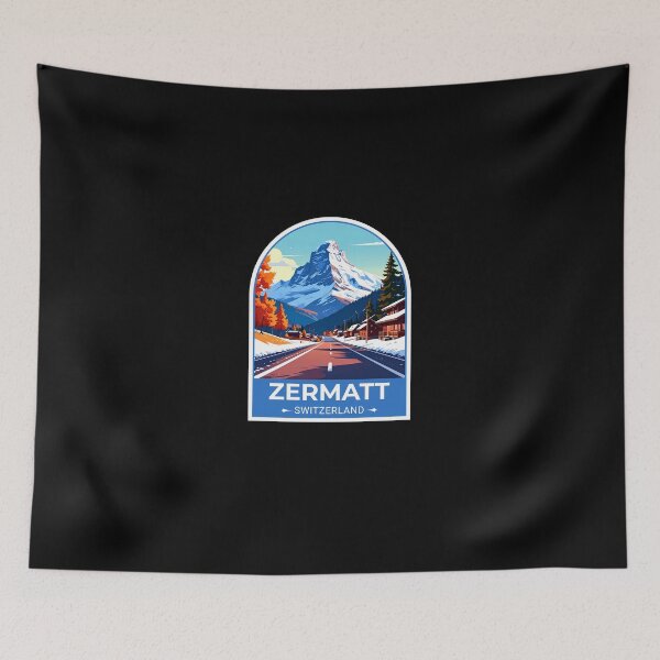Item preview, A Vintage Travel Illustration of Zermatt - Switzerland Sticker designed and sold by TulipaGraphics.